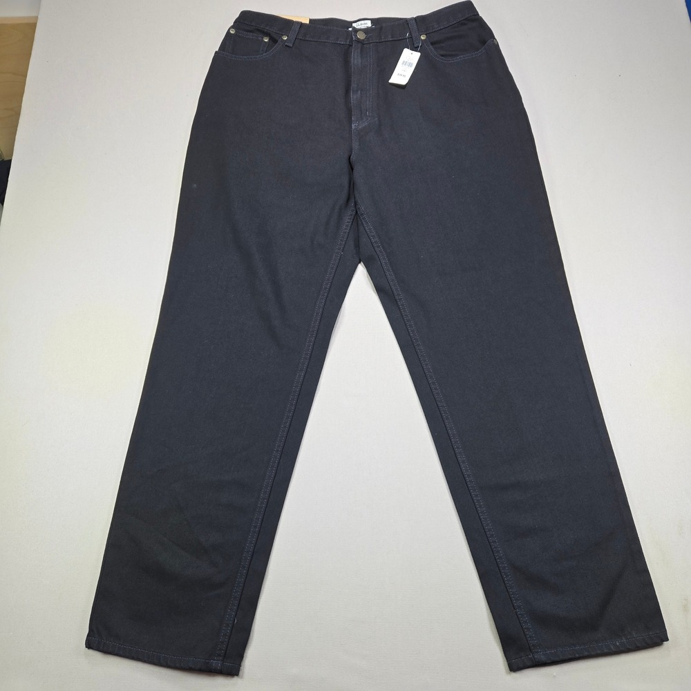 LL Bean Jeans Original Relaxed Fit Straight Leg Dark Wash Women 18 MT NEW